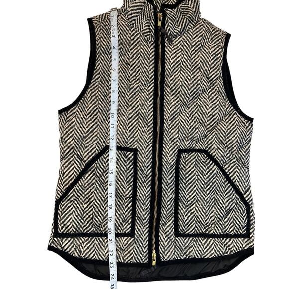 J Crew Herringbone Excursion Quilted Down Puffer Zip Vest XS - Picture 15 of 16